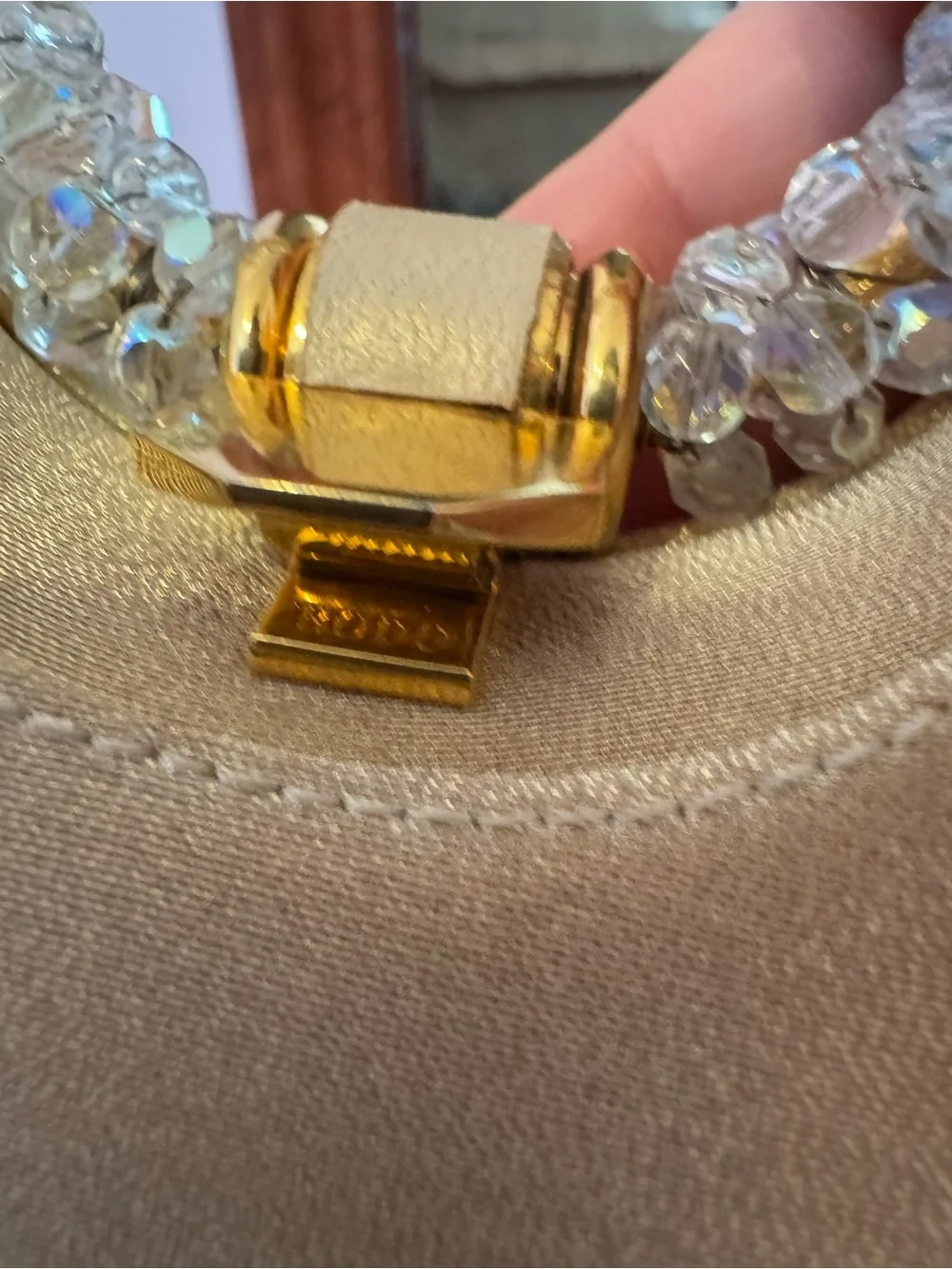 Vintage Rodo Gold Crystal Handle Evening Bag